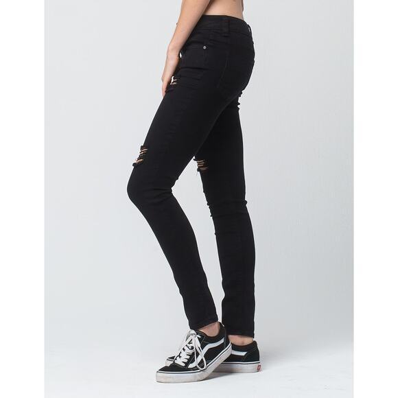 RSQ Ibiza‎ Womens Skinny Jeans Black Distressed - Picture 4 of 7